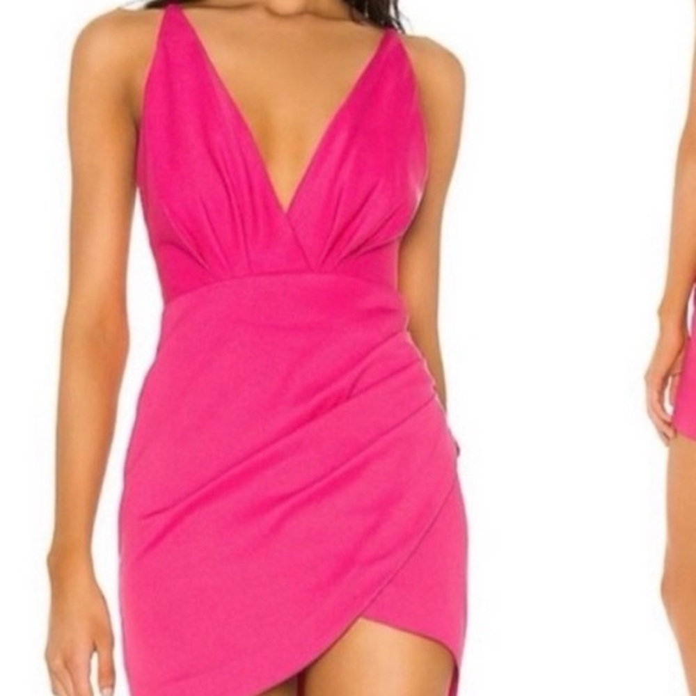 Elegant Pink Wrap Dress